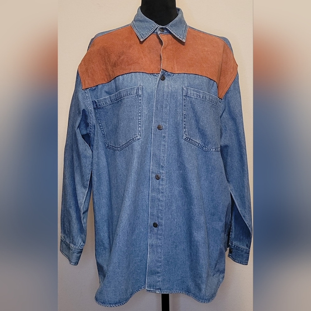 Blue and Brown Button Down Shirt